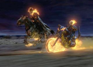 Ghost Rider - Nicholas Cage & Johnny Blaze Horse 8 X 10 Photo C53