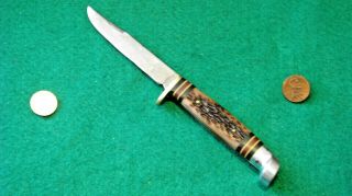 Vtg Sheath Blade Hunt Usa Western S648B Handle 60s Knife 1 Org leather fold case 3