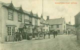 Pc Wangford Post Office Street Scene Postmen Nr Southwold Suffolk Postmark 1903