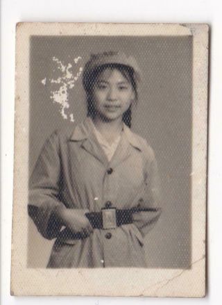Cute Cultural Revolution Girl Mao China Studio Photo Red Guards