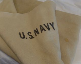 Vintage 100 Thick Wool United States Navy Usn 65 " X 47 " Bed Blanket
