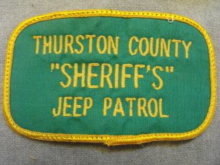 Vintage Thurston County " Sheriff " Jeep Patrol Patch