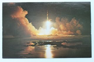 21c Postcard Apollo 17 Dec.  7th,  1972 Lift Off,  Kennedy Space Center,  Florida