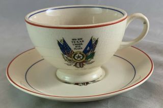 1936 Texas Centennial Dallas World Fair Pottery Coffee Cup & Saucer