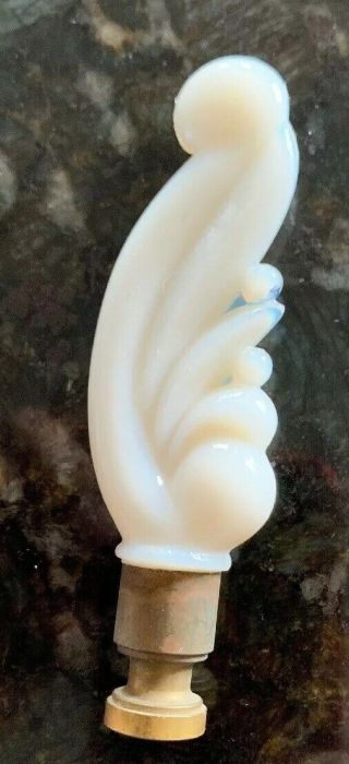 Vintage Aladdin Lamp Finial Feather Plume Art Deco Opalescent 4 " Glass