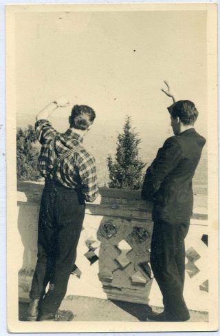 1950s Farewells Two Boys Young Men Russian Vintage Photo