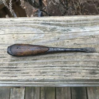 Antique Primitive Wood Handle Flat Head Screwdriver Made In Germany 6 "