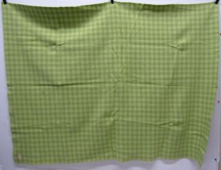 Vintage Pendleton Green Square Pattern 100 Virgin Wool Blanket 6 