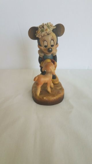 Anri Walt Disney Minnie Mouse 4 " Limited Edition Wood Carved Figurine