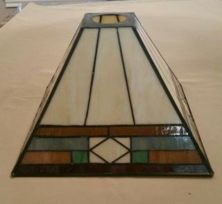 Tiffany Style Arts and Crafts Stained Glass Lamp Shade - 9 1/2”W x 7”H 2