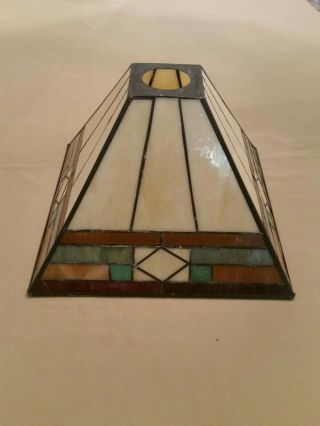 Tiffany Style Arts and Crafts Stained Glass Lamp Shade - 9 1/2”W x 7”H 4
