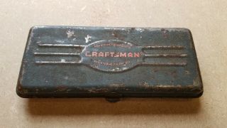 Vintage Craftsman 1/4 " Drive Ratchet Socket Set Metal Tool Box Case Only