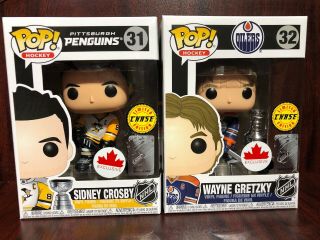 Funko Pop Nhl Crosby 32 & Gretzky 32 W/stanley Cups Chase Editions