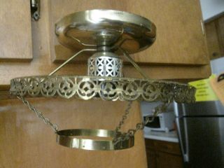 Vintage - 2 Ring Tiered Waterfall Chandelier Ceiling Light Prism Holder Lamp Parts