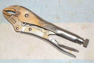 Vise - Grip 10wr Curved - Jaw Locking Pliers 10 Inch Vintage Petersen Usa