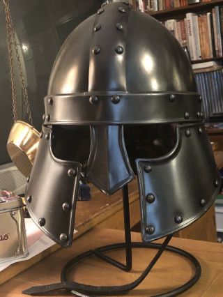 Medeival Viking Black Helmet Size Large