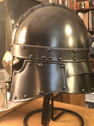 Medeival Viking Black Helmet Size Large 2