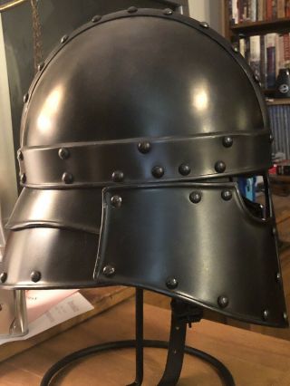 Medeival Viking Black Helmet Size Large 3