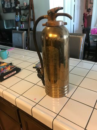 Antique Vintage Art General Brass Copper Fire Extinguisher Quick Aid Model Wc - 30