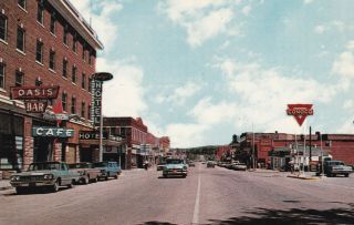 Main Street Lusk Wyoming Postcard 1960 