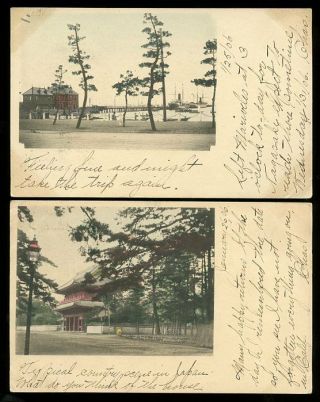 Two Nagasaki Postcards Mailed From Japan To San Francisco Usa 1906