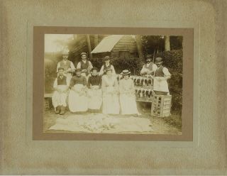 Photo Of Poultry Farm & Workers Plucking Chicken C1900s