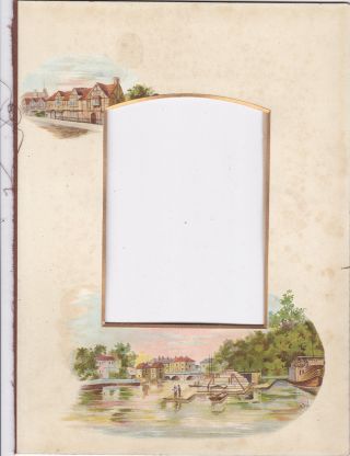 6 Coloured Pages From Antique Photo Album.  8 By 10 3/4 Ins.