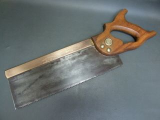 Vintage 12 " Brass Backed Tenon Saw Old Tool By Taylor Brothers