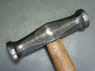 Vintage Blacksmiths Silversmiths Double Round Hammer Old Tool By F J Edwards