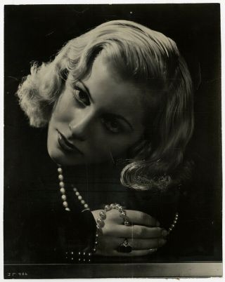 Joan Fontaine Vintage 1930s Dramatic Hollywood Regency Glamour Photograph
