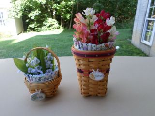 Longaberger Mini Baskets,  Flowers,  Tie - On,  Protector Lily 2009,  Snapdragon 2007