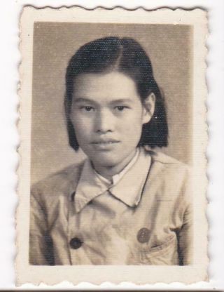 Chinese Girl Type 1950 Pla Uniform Studio Photo 1950s - 1960s
