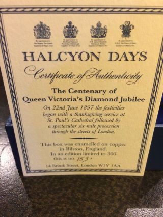Halcyon Days Enamels box Queen Victoria’s Diamond Jubilee Centenary 4