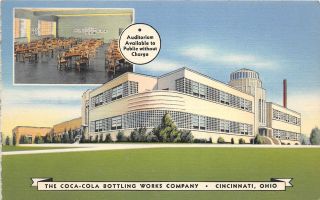 F41/ Cincinnati Ohio Postcard Linen Coca - Cola Bottling Factory
