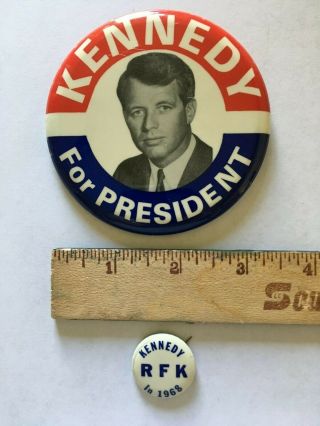 2 Rfk Robert Kennedy For President In 1968 Pins Buttons Candidate Campaign