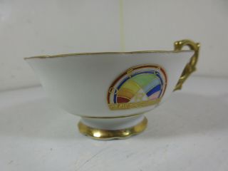 BFCL Rainbow Girls Masonic Vintage Teacup Cup Saucer Gold Plated CherryCo Chubu 4