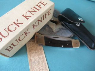 Collectible Buck Knife 110 U.  S.  A.  - Case - Box & Paper
