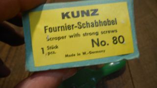 L4159 - Vintage Kunz No 80 Cabinet Scraper w/ box NR 5