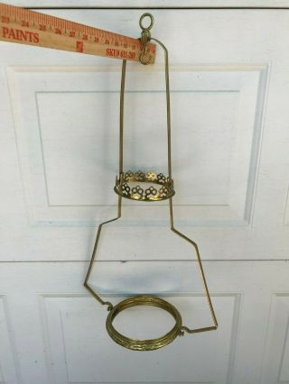 Antique Brass Hanging Oil Lamp Frame