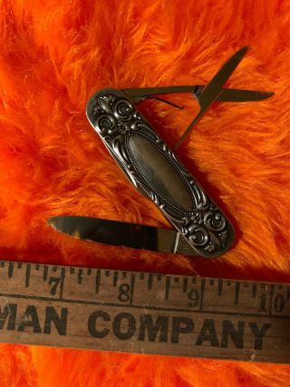 Towle Sterling Silver 2 Blade Pocket Knife W/scissors Never Sharpened