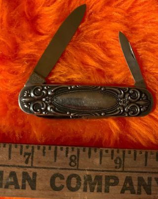TOWLE Sterling Silver 2 Blade Pocket Knife w/Scissors Never Sharpened 2