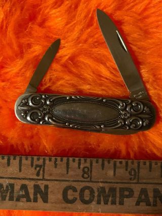 TOWLE Sterling Silver 2 Blade Pocket Knife w/Scissors Never Sharpened 3