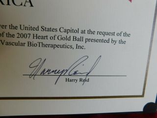 2007 American Flag flown over Capital at request Senator Harry Reid/ Signed 2