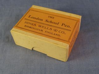 Antique Dip Pen Nib Box Plume Pluma Feder Hinks Wells London School Fine No1