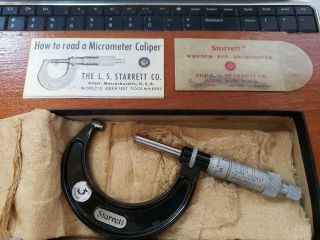 Vintage Starrett Micrometer Caliper Starrett 2 " Size 436