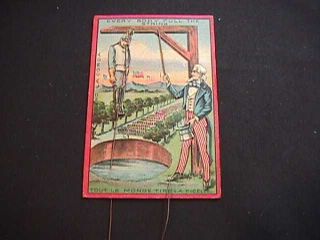 Novelty Postcard Uncle Sam Hanging An Enemy " Every Body Pull The String "
