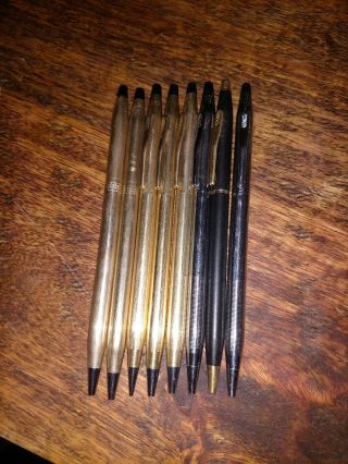 8 Cross Pens,  Vintage,  Gold Filled Ball Points