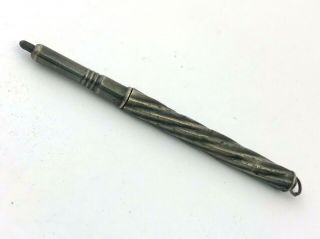 Antique Victorian Sterling Silver Retractable Mechanical Pencil W/ Ring Top