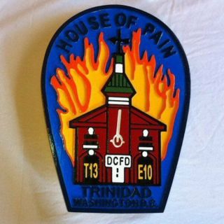 Fire Department Dc Trinidad 3d Routed Carved Wood Patch Plaque Sign Custom
