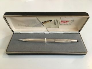 Vintage Sterling Silver Cross Mechanical Pencil U.  S.  A.  Made